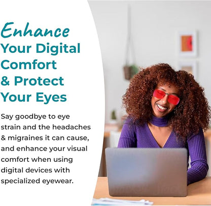 100% Clip On Blue Light Blocking Glasses - Better Sleep Anti Eye Strain Protection - Computer Gaming Women Men
