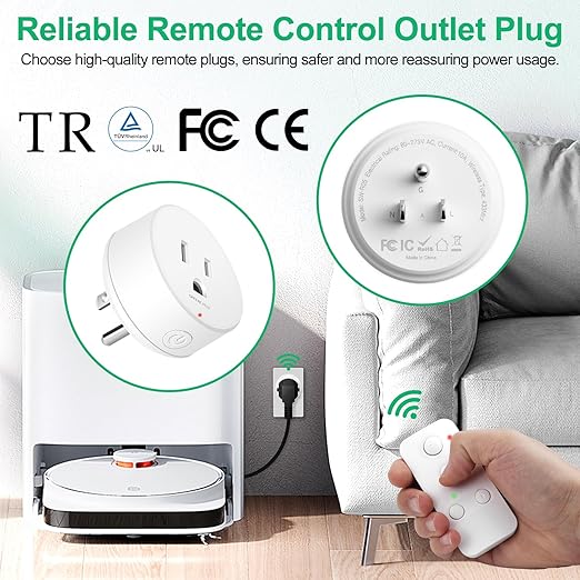 Remote Control Outlet,NineLeaf Wireless Light Switch and Remote Outlet Plug,500ft Control Range,15A/1500W for Appliance,Timer Outlet for Lights,Lamps,Fans,2 SW+ 1 Outlets