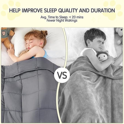 yescool Weighted Blanket 10 Pounds Twin Cooling Weighted Lap Blanket, Grey Heavy Blanket for Sleeping, Weighted Throw Blanket Gift for 80-110lbs, 40" x60