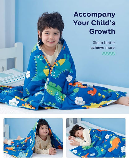 Insugar Weighted Blanket,Cooling Heavy Throw Blanket,Soft and Cozy Weighted Blanket for Bedding,Blue Dinosaur,36”x 48”,5lbs