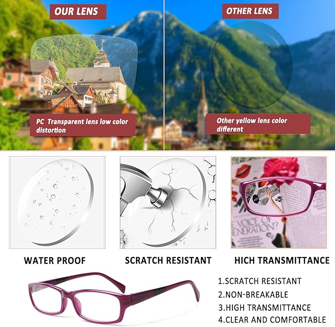 Kerecsen Reading Glasses 5 Pairs Fashion Ladies Readers Spring Hinge with Pattern Print Eyeglasses for Women (Mix Color -9, 4.00)