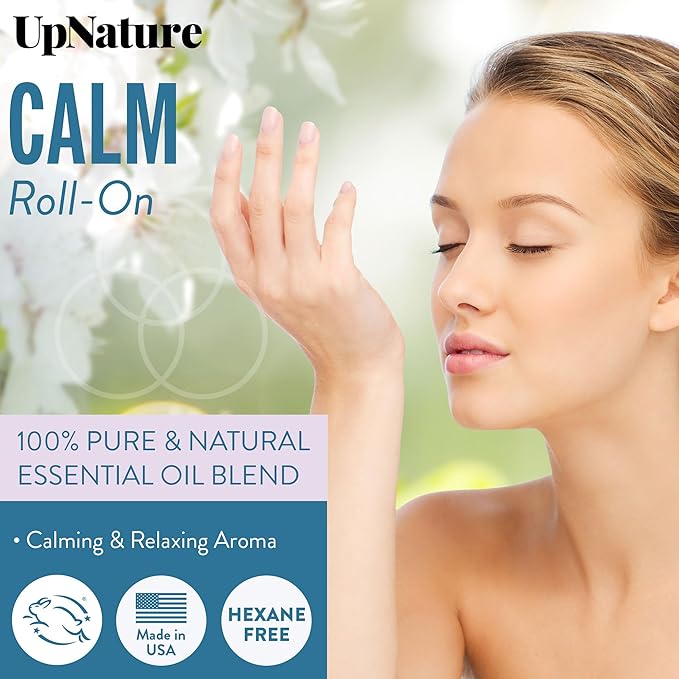 UpNature Calm Essential Oil Roll On - Self Care Relaxation Gifts for Women - 100% Natural Aromatherapy Blend