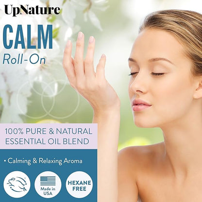 UpNature Calm Essential Oil Roll On - Self Care Relaxation Gifts for Women - 100% Natural Aromatherapy Blend
