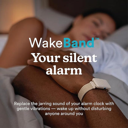 Homedics WakeBand Silent Vibrating Alarm Wristband, Ultra-Light Comfortable Design, 9 Vibration Patterns & 9 Intensities, Up to 6-Day Battery, iOS/Android App, Cream