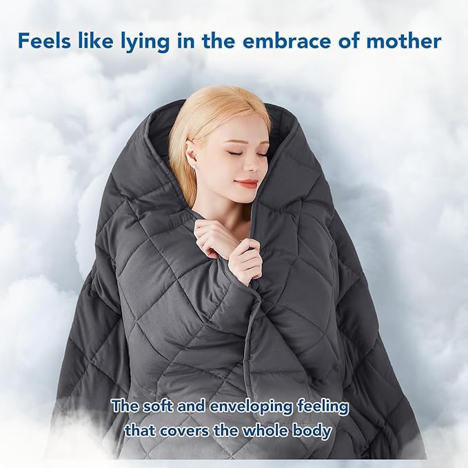 Topcee Weighted Heavy Comfort Blanket, Soft , Thick, Cooling Breathable Polyester Material with Glass Beads for Adult All-Season Summer Fall Winter, (20lbs 80"x87" King Size)