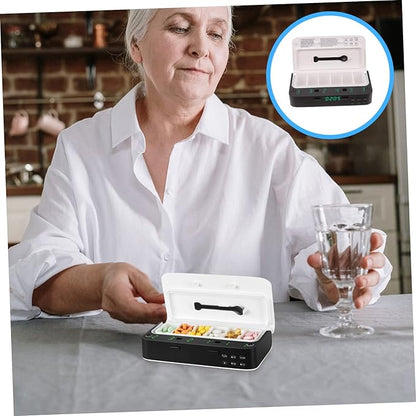 FRCOLOR 1pc Pill Organizer Alarm Design for Medication Reminder Portable Travel Medicine Storage for Seniors Food-Grade Material