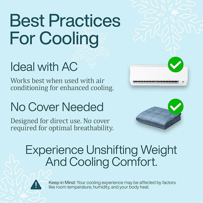 HomeSmart Cooling Weighted Blanket King Size 20 lbs, Designed with Hi-Tek Stay Cool Fabric, Machine Washable, Perfect for Couples, Also Fits California King Beds