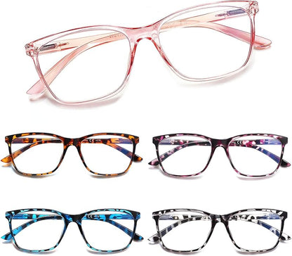 SIGVAN Ladies Reading Glasses Blue Light Blocking Spring Hinge Fashion Pattern Print Eyeglasses for Women