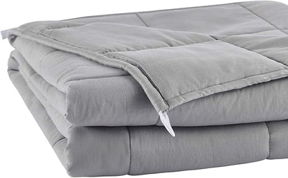 RelaxBlanket Cotton Weighted Blanket 100% Cotton with Premium Glass Beads for All-Season 60''x80'' 20lbs,Light Grey