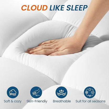 4 Inch Dual Layer Memory Foam Mattress Topper - 2 Inch 1000GSM Fluffy Soft Pillow Top Mattress Pad Cover and 2 Inch Egg Crate Cooling Gel Memory Foam for Back Pain Relief,(Twin,39"x75")