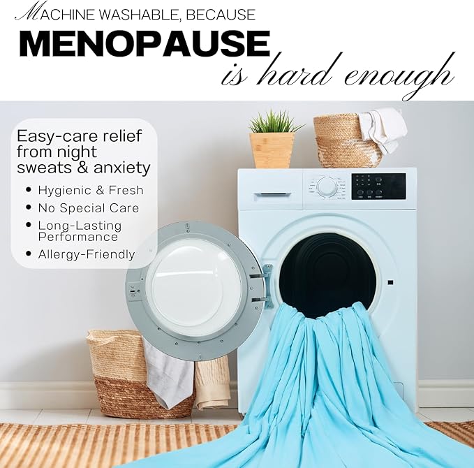 PROMEED Weighted Cooling Comforter for Menopause - Gentle Pressure Cooling Blanket with QMAX 0.45 Tech, Hot Flash & Night Sweat Relief, Breathable & Machine Washable, 6LB Measures 87"x91"