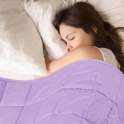 MOTRIP Soft Flannel Weighted Blanket with Sanded Reversible (Lavender Purple, 60 * 80 20LBS)