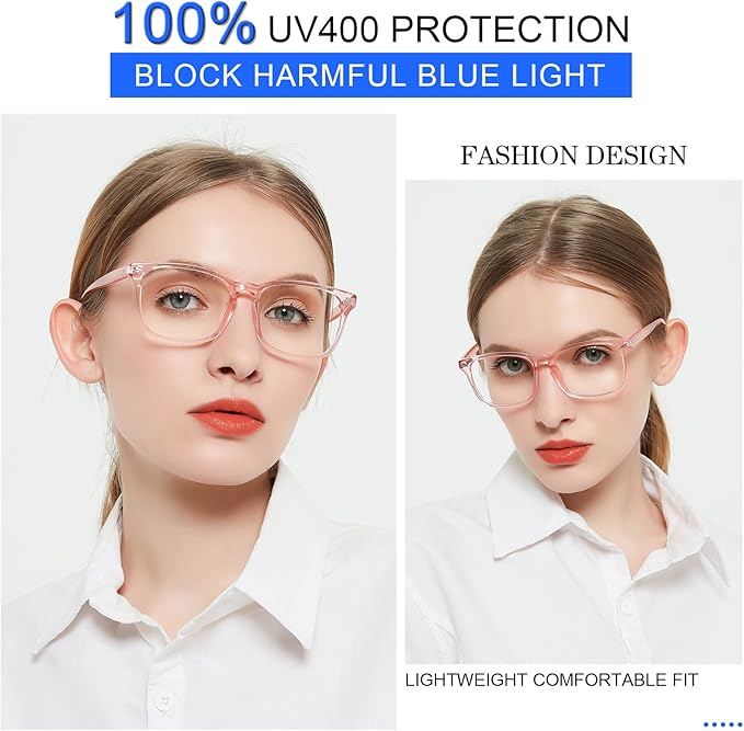 MARE AZZURO Blue Light Blocking Reading Glasses Women Computer Readers 0 100 125 150 175 200 225 250 275 300 350 400 500 600 (Pink, 1.75)