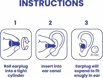 SnoozePlugs Ultra Soft Foam Earplugs for Sleeping, 60 Pairs Comfortable Foam Ear Plugs for Side Sleepers- 33db NRR Nightime Earplugs for Snore Blocking, Noise Canceling Sleep