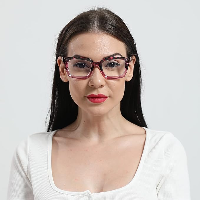 DXYXYO Reading Glasses Blue Light Blocking Women Oversized Computer Readers 3 Pack Fashion Oprah Style Square, 1.0 Magnification