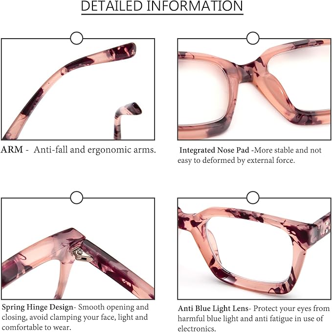 REAVEE 2 Pack Oprah Style Oversized Reading Glasses for Women Men Blue Light Blocking, Ladies Stylish Retro Square Large Computer Readers (Pink Leopard/Tea 1.75x)