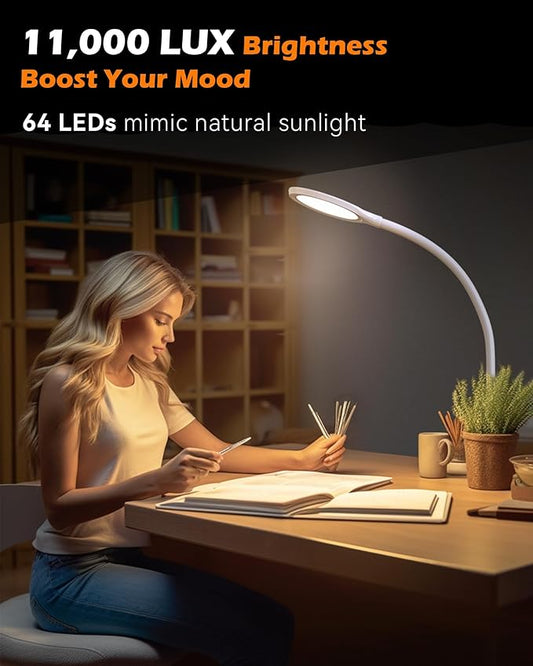 Aoife Light Therapy Lamp, 11000 Lux Sun Light Therapy Lamp, UV-Free Sunlight Lamp, 10 Brightness Levels, Full Spectrum Happy Therapy Lamp