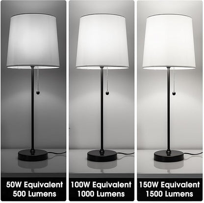 Briignite 3 Way LED Light Bulbs, 3-Ways Light Bulb 50 100 150W Equivalent Daylight 5000K A19 E26 Base, Three Way Light Bulbs Indoor 3-Way Light Bulb for Reading, 2 Pack