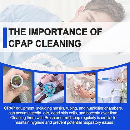 CPAP Cleaner and Hose Brush Kit Professional CPAP Cleaning Brushes Set with Flexible Hose Brush, Mask Brush and Adapter Brush, Safe Deep Clean for CPAP Machine Hose, Mask, Tube Connectors, Tank