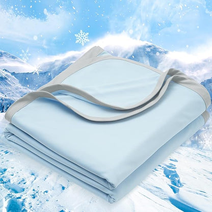 PHF Double Cooling Blanket for Hot Sleepers King Size, Arc-Chill Q-Max>0.5 with Double Cooling, Summer Blanket Absorbs Heat to Keep Cool All Night for Night Sweats (Ice Blue, 108''x90'')