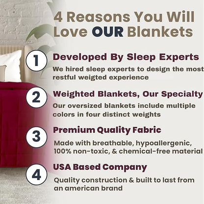 HomeSmart 50 lbs Weighted Blanket King Size 50lbs - Heaviest Weighted Blanket - Breathable, Hypoallergenic, Ultra Soft Fabric