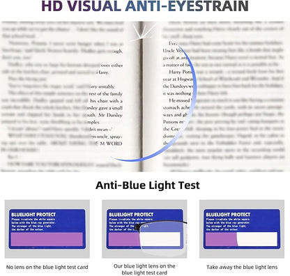 FONHCOO Reading Glasses for Women Men, Blue Light Blocking Reading Glasses Metal Half Frame Computer Readers Anti UV/Glare