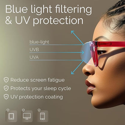 miyya Blue Light Glasses for Women & Men – Oversized UV & Blue Light Blocker Chunky Frames, Stylish Eyewear Accessories