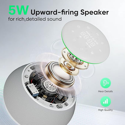 White Noise Sound Machine for Sleeping, 50 Non-Looping Soothing Sounds, 7 Color Night Light with Adjustable Brightness, Timer & Alarm Clock, Touch Screen Control for Baby, Kids, Adults, Home