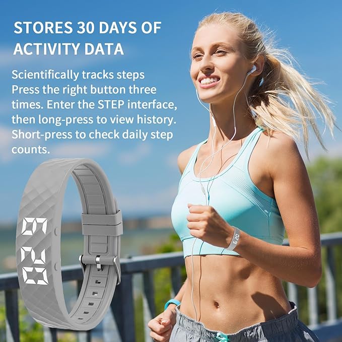 Vibrationswecker Armband | Vibrating Alarm Wristband, Silent Alarm Watch, Wrist Alarms Clock, Gentle Vibration Wakeup Watch, Vibrating Wrist Clock for Deep Sleepers/Hearing