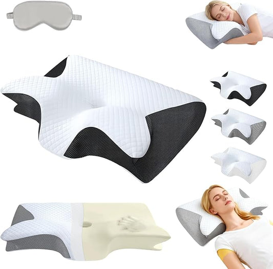 Sleep Apnea Pillow Pillows for Side Sleepers, Ergonomic Pillow, Breathable and Not Stuffy, Made Memory Foam, for Neck Support, for Side, Back, Stomach Sleepers