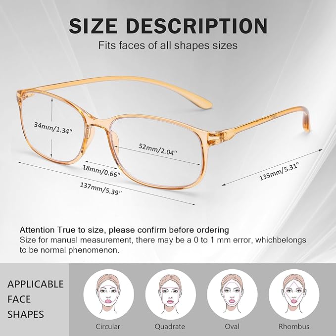 AQWANO 3 Pack Computer Reading Glasses Men Women Blue Light Blocking, Lightweight TR90 Flexible Frame Readers Glasses Anti Glare, No Rubber Frames 2.75