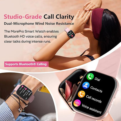 MorePro Fitness Tracker with 24/7 Heart Rate & Blood Pressure Monitor, Smart Watch with Blood Oxy-gen, Sleep Tracking, Fitness Watch 120+ Sports Modes, Answer/Make Calls for Men and Women