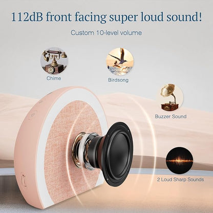 ANJANK Loud Alarm Clock with Wireless Bed Shaker, Vibrating Dual Alarm with Light Wake Up for Heavy Sleepers & Hearing Impaired, 9-Color Night Light, 8 Alarms, 0-100% Dimmer, USB Charger, Bedroom