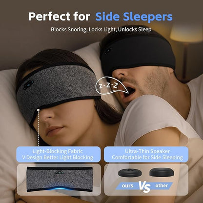 2 Pack Sleep Headphones Bluetooth 6.0 Headband, 20Hr Headband Headphones with HD Stereo Speakers, Sports Wireless Earphones for Side Sleepers Workout Yoga Travel Meditation, Gifts for Women Men