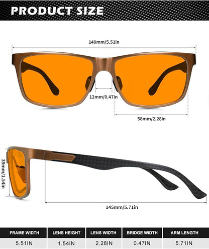 ANYLUV Blue Light Blocking Glasses Men Computer Gaming Glasses Lightweight Al-Mg Metal Anti Eyestrain Eye Protection