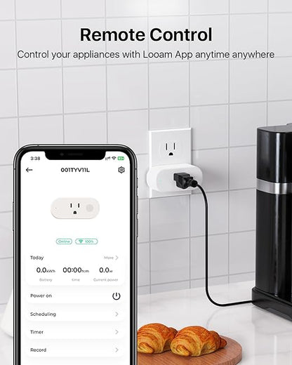 Loocam Smart Plug Compatible with Alexa Mini, Smart Home Wi-Fi Outlet, No Hub Required, Timer Function, App Control, 2.4G WiFi Only, 4 Pack, White