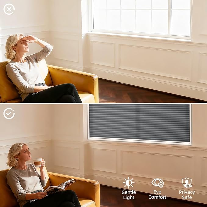 ZSTARR Motorized Skylight Shades Blackout Cellular Honeycomb Electric Blinds with Solar Panel Cordless Rechargeable with Remote for Roof and Slanted Windows Custom Size (LF Gravel)