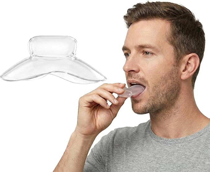 Tongue Stabilizing Device Mouthpiece - Reusable, BPA-Free Anti Snore Solution & Comfortable Tongue Retainer to Stop Snoring for Better Sleep, Fits Men & Women-D04