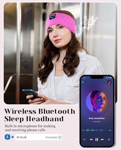 Perytong Sleep Headphones Bluetooth Headband Sleeping Headphones Wireless Sleep Headband with Comfortable Earbuds for Side Sleepers, Sleeping Eye Mask for Women Men Workout Running Cool Gifts