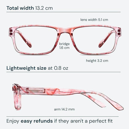 Gaoye 2.75 Professional Reading Glasses for All Day - Computer Readers with Blue Light Protection - Value Pack
