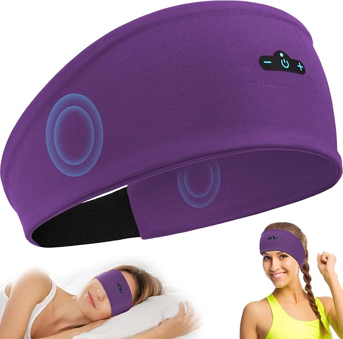 Sleep Headphones Bluetooth Headband for Side Sleeper, 17 Hours Playtime Headband Headphones with HD Stereo Speakers for Workout,Running,Yoga, Ideal Gifts for Men, Women, Teens