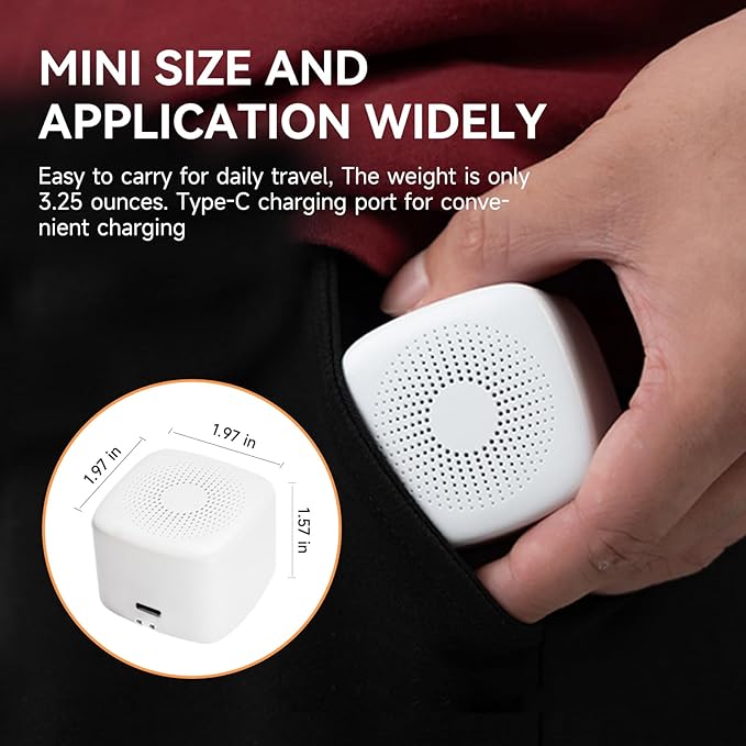 Noise Sound Machine with 20 Soothing Sounds & Night Light, White Noise Sound Machine for Sleeping, Adjustable Volume 3 Timer Settings, Sleep Sound Machine for Adults, Home, Office, Travel