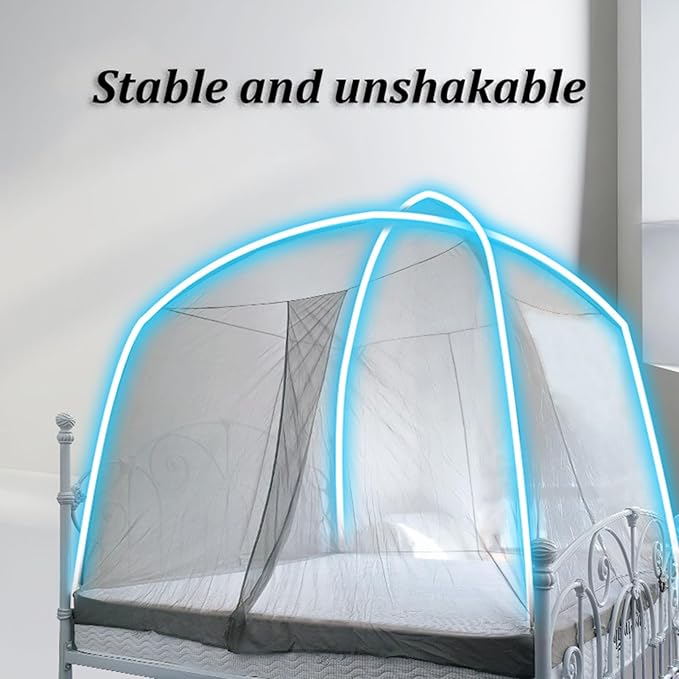 Faraday Fabric Emf Bed Canopy Silver Bed Drapes Mesh Protection Canopy RF Shielding Netting Queen Size (Color : Silver1, Size : Large)