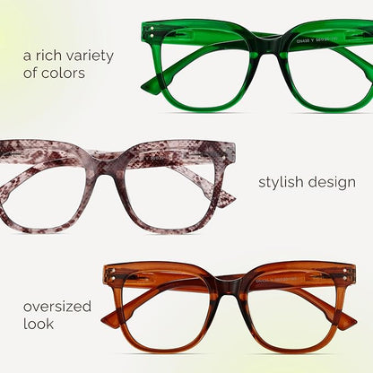 miyya Blue Light Glasses for Women & Men – Oversized UV & Blue Light Blocker Chunky Frames, Stylish Eyewear Accessories
