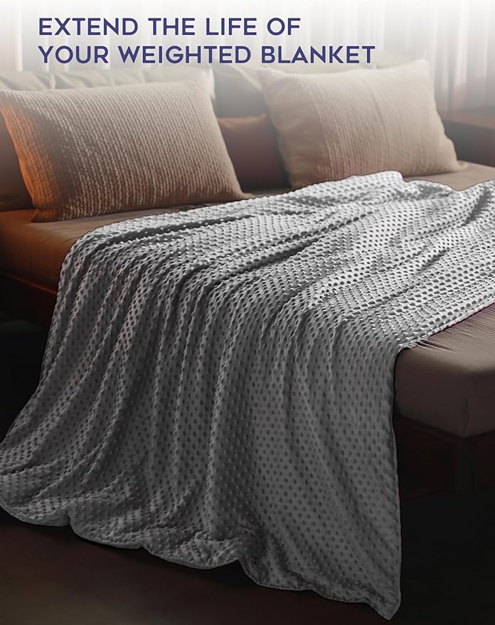 YnM Fuzzy Duvet Cover for Weighted Blankets (Light Grey, 60''x80'') …