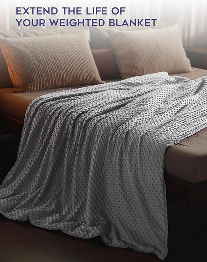YnM Fuzzy Duvet Cover for Weighted Blankets (Light Grey, 60''x80'') …