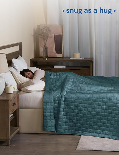 YnM King Size Cooling Weighted Blanket for Adults (88x104 Inches, 50 Pounds, Sea Grass), Perfect for Hot Sleepers with Cooling Rayon/Glass Beads, Heavy Bed Blanket for Couple on Queen or King Bed