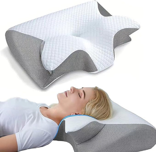 Sleep Apnea Pillow, Relief Technology Pillow, Premium Memory Foam Cervical Pillows for Neck Pain Relief, Neck Support Ergonomic Pillows for Side, Back, Stomach Sleeper