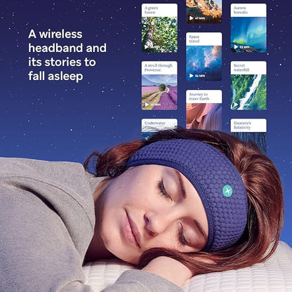 Hoom HoomBand | Bluetooth Sleep Headphones | Headband for Sleep, Travel, Meditation | Free Access to Hypnotic Stories and Sounds created by Sleep Experts | Charging Cable Included