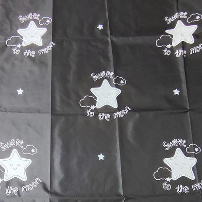 Cute Opaque Bottom Bunk Bed Curtains Privacy Cloth Underbed Curtains for Boys Girls 2 Panels 100% Blackout, Black Star